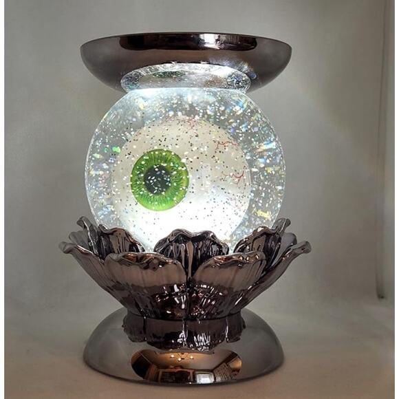 HALLOWEEN EYEBALL PEDESTAL WATER GLOBE 3-WICK CANDLE HOLDER BY BATH & BODY WORKS - Picture 6 of 6